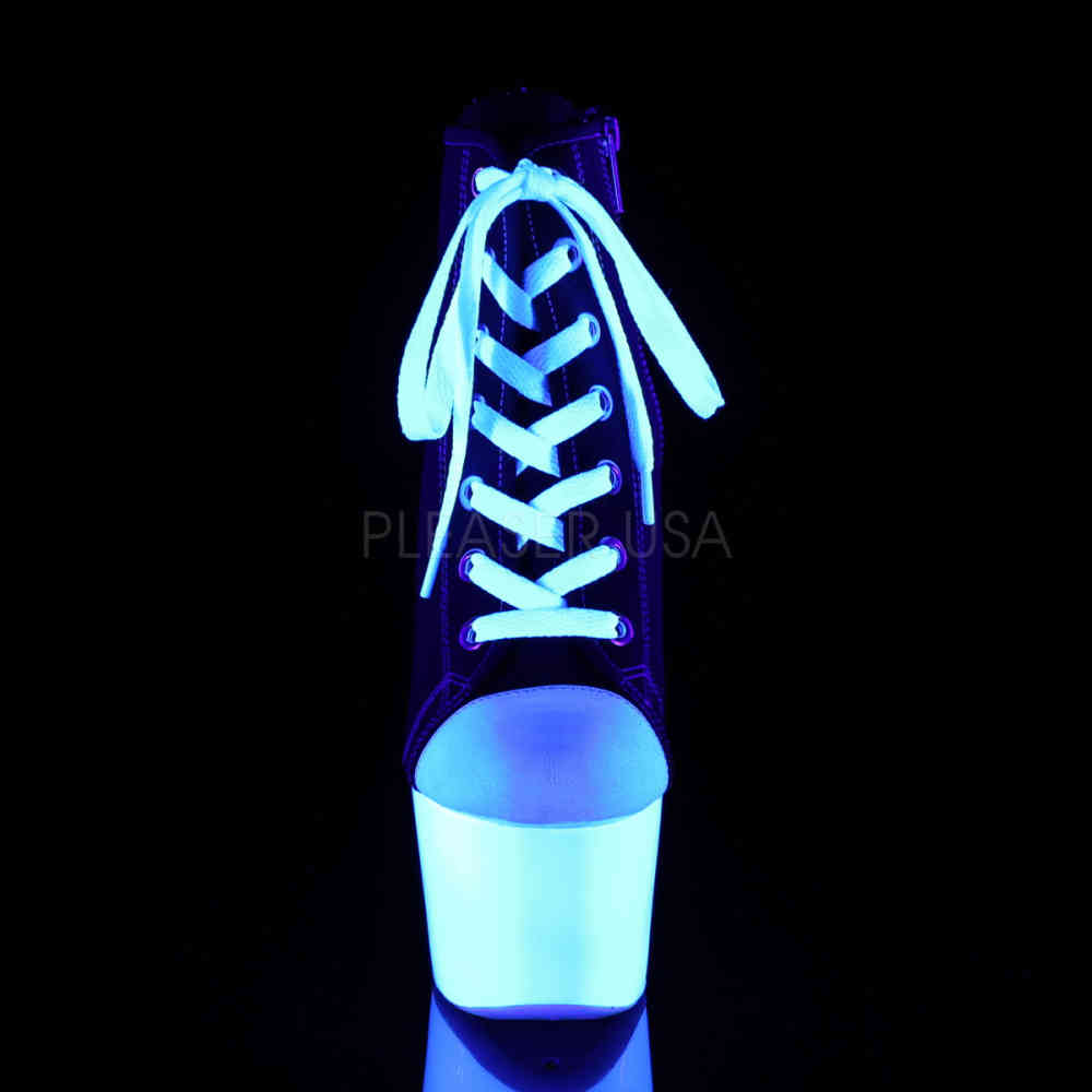 Pleaser - ADORE-700SK Bottes de plate-forme, Pole dance chaussures - Chaussures de pole dance - Noir/Blanc